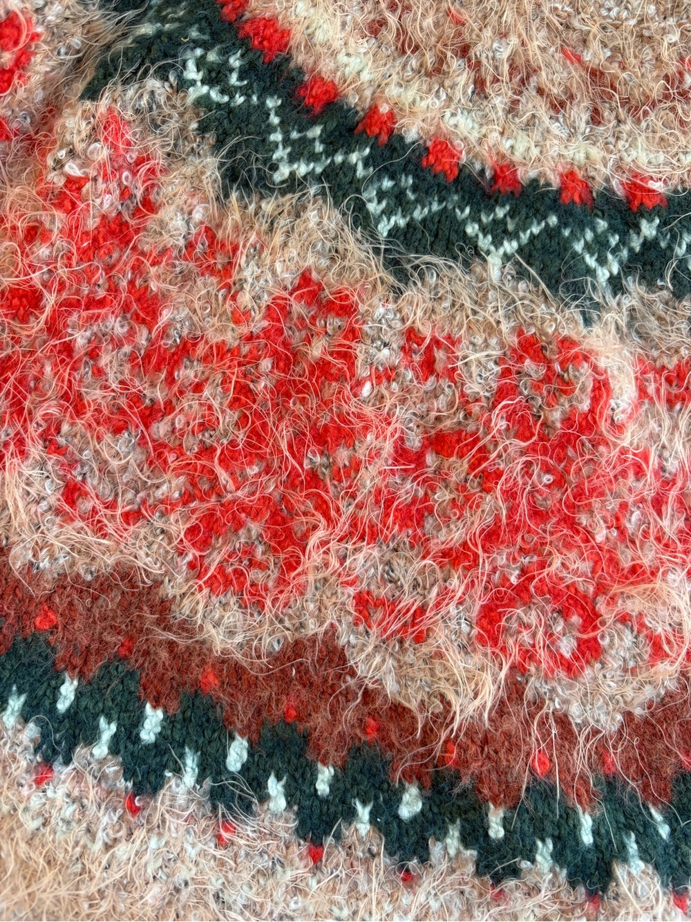 Free People Festive Frost Sweater Size S Eyelash Knit Fair Isle - Picture 7 of 11